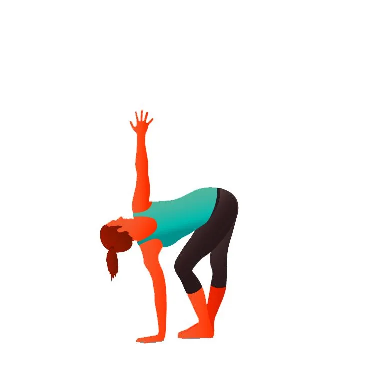 Standing Forward Bend Twist - parivrtta uttanasana