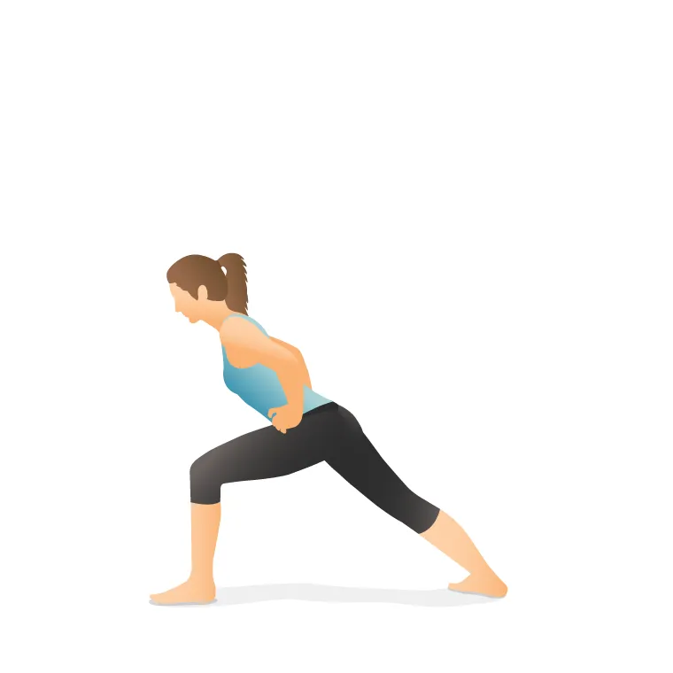 Warrior I Halfway Fold with Hands on Hips