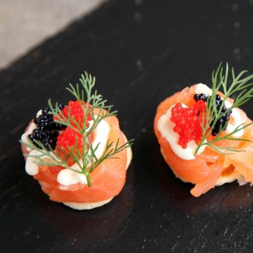 Salmon Canapé with Sesame Brittle