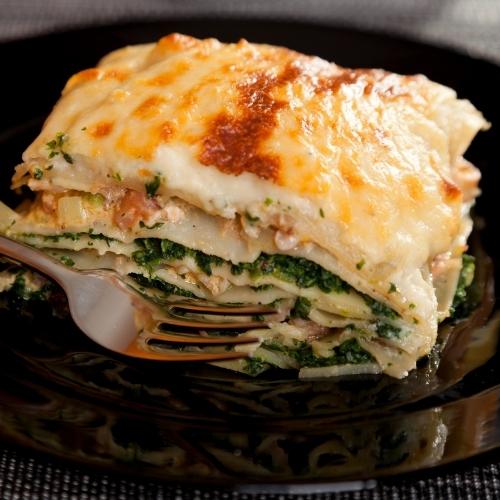 Garlic Salmon over Spinach